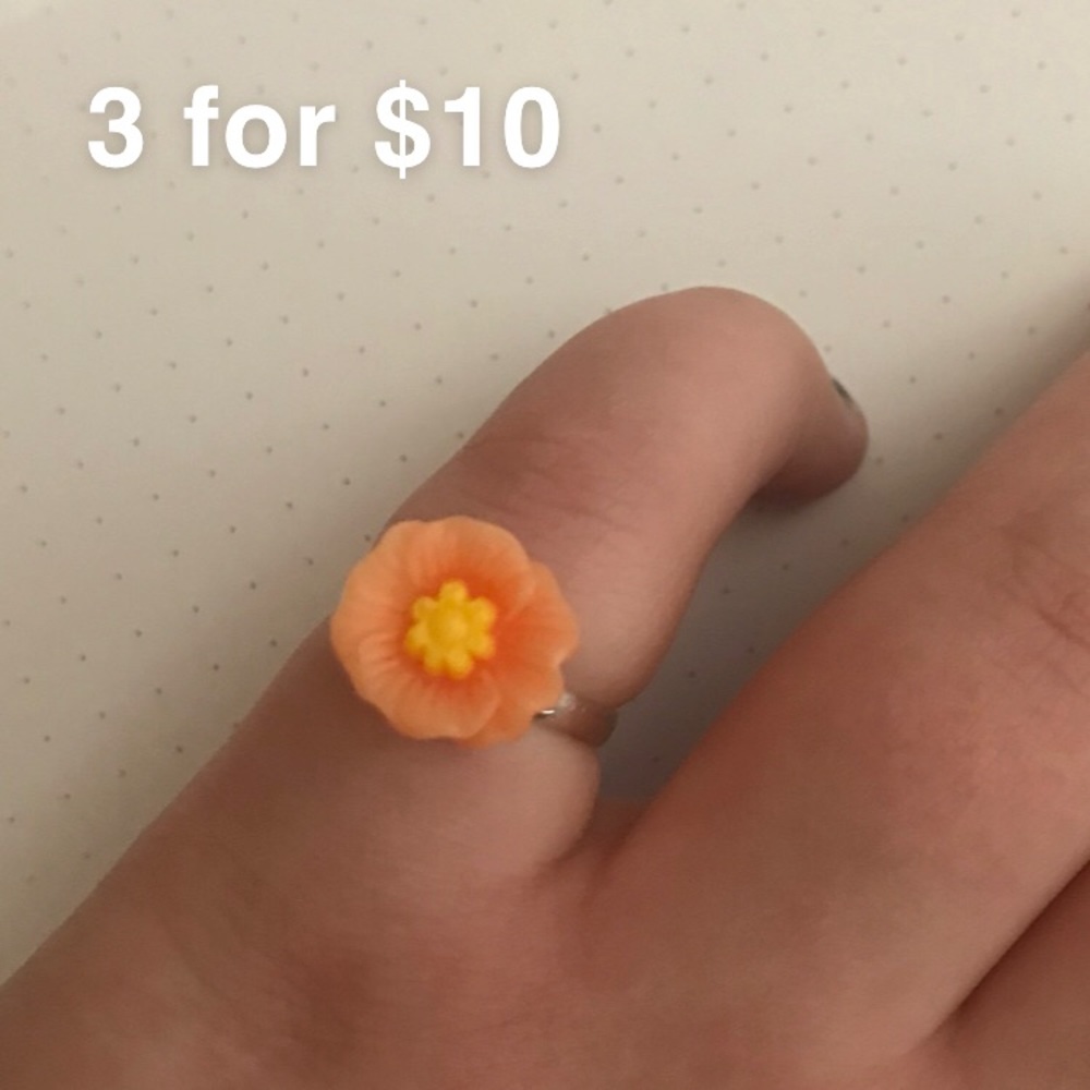 Orange Flower Ring (3 for $10)